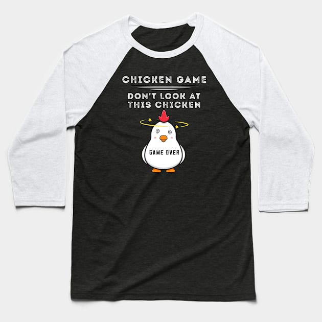 Game Of Chicken Funny Chicken Visual Joke Baseball T-Shirt by SHB-art